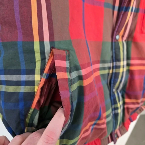 Vintage Polo Ralph Lauren Plaid Down Puffer Vest Tartan womens L 90s grail - Picture 6 of 12